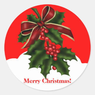 Adesivo Redondo Merry Christmas Sticker