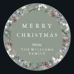 Adesivo Redondo Merry Christmas Sticker<br><div class="desc">Feliz Pau de Natal. Visualize o link de coleção nesta página para ver todos os itens correspondentes nesta bela design.</div>