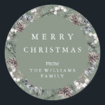 Adesivo Redondo Merry Christmas Sticker<br><div class="desc">Feliz Pau de Natal. Visualize o link de coleção nesta página para ver todos os itens correspondentes nesta bela design.</div>