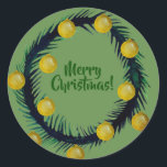 Adesivo Redondo Merry Christmas Sticker<br><div class="desc">Merry Christmas Sticker</div>