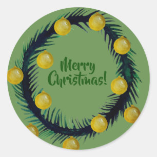 Adesivo Redondo Merry Christmas Sticker