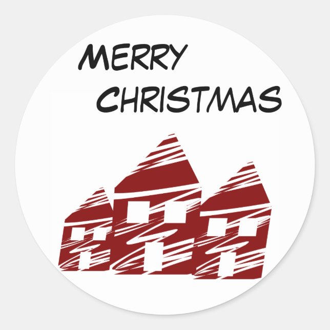 Adesivo Redondo Merry Christmas Sticker (Frente)