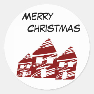 Adesivo Redondo Merry Christmas Sticker