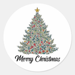 Adesivo Redondo Merry Christmas Sticker