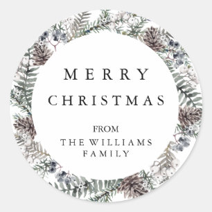 Adesivo Redondo Merry Christmas Sticker