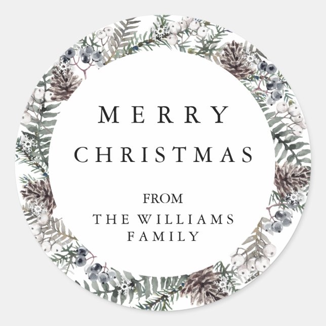 Adesivo Redondo Merry Christmas Sticker (Frente)