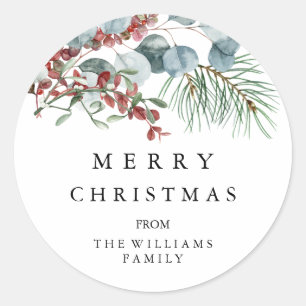 Adesivo Redondo Merry Christmas Sticker