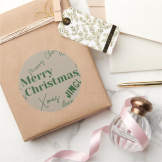 Adesivo Redondo Merry Christmas Sticker