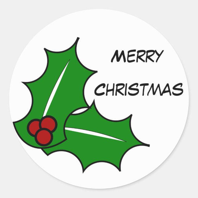 Adesivo Redondo Merry Christmas Sticker (Frente)