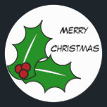 Adesivo Redondo Merry Christmas Sticker<br><div class="desc">Merry Christmas Sticker</div>