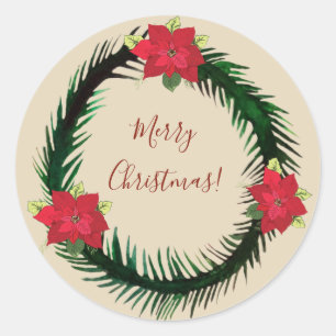 Adesivo Redondo Merry Christmas Sticker
