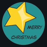 Adesivo Redondo Merry Christmas Sticker<br><div class="desc">Merry Christmas Sticker</div>