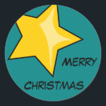 Adesivo Redondo Merry Christmas Sticker<br><div class="desc">Merry Christmas Sticker</div>