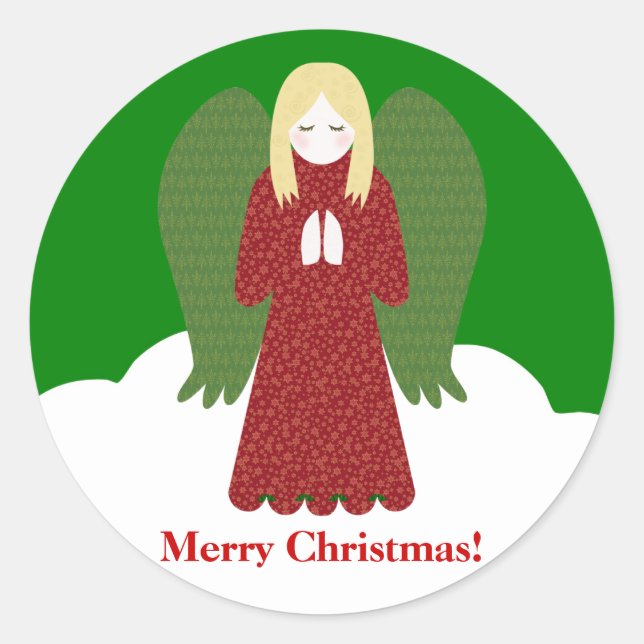 Adesivo Redondo Merry Christmas Sticker (Frente)