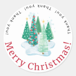 Adesivo Redondo Merry Christmas Thank You Sticker