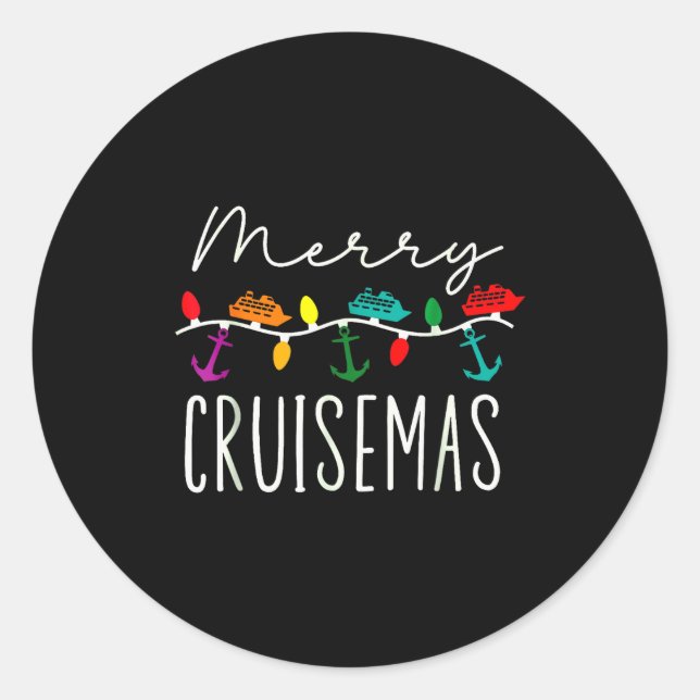 Adesivo Redondo Merry Cruise-mas Cruise Christmas Xmas Pajamas Hol (Frente)