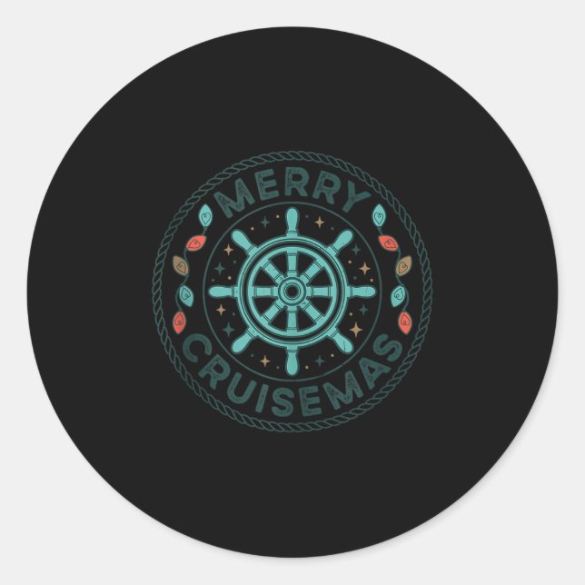 Adesivo Redondo Merry Cruisemas Christmas Cruise Matching Family X (Frente)