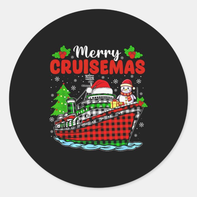 Adesivo Redondo Merry Cruisemas Cruise Christmas Family Xmas Pajam (Frente)