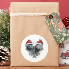 Adesivo Redondo Merry Gorilla Christmas