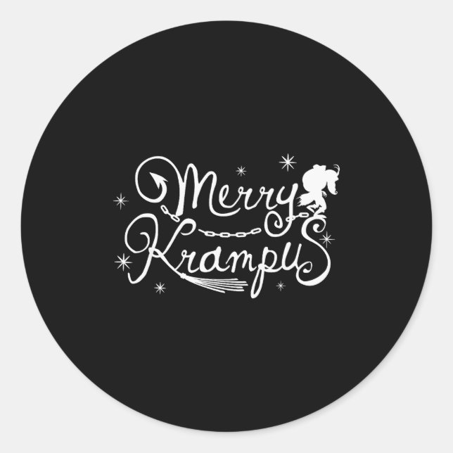 Adesivo Redondo Merry Krampus German Folklore Christmas For Krampu (Frente)