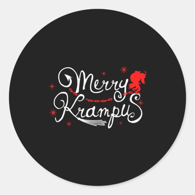 Adesivo Redondo Merry Krampus German Folklore Christmas For Krampu (Frente)