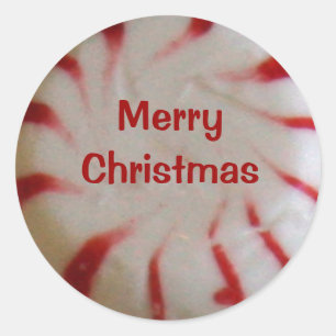 Adesivo Redondo Merry Peppermint Candy Sticker