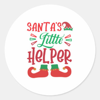 Adesivo Redondo Merry Xmas Santa Little Helper
