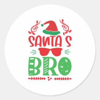 Adesivo Redondo Merry Xmas Santas Brother