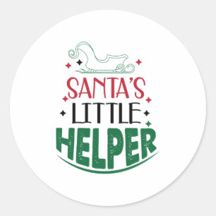 Adesivo Redondo Merry Xmas Santas Little Helper