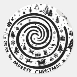Adesivo Redondo Merryy christmas