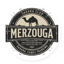 Merzouga Sahara Passeio de Camelo Emblema Vintage