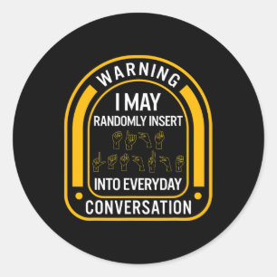 Adesivo Redondo Mês da Consciência Asl Inserir Aleatoriamente Comm