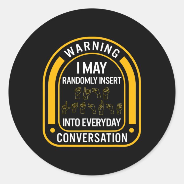 Adesivo Redondo Mês da Consciência Asl Inserir Aleatoriamente Comm (Frente)