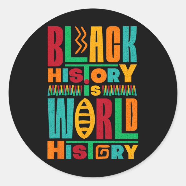 Adesivo Redondo Mês da História Afro-Americana Direitos Afro-Ameri (Frente)