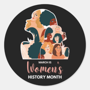 Adesivo Redondo Mês da História das Mulheres