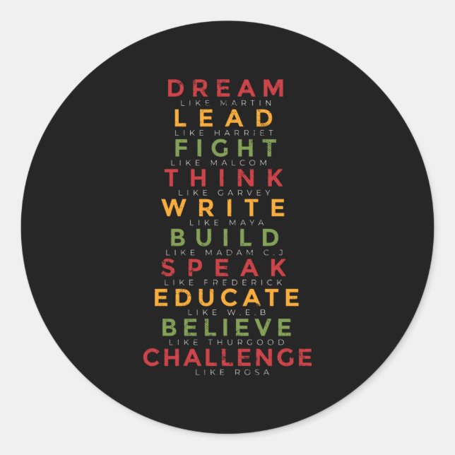 Adesivo Redondo Mês da história negra (Frente)