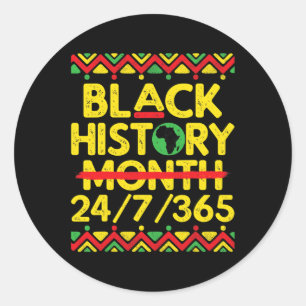 Adesivo Redondo Mês da História Negra 247365 Melanina Africana Pre
