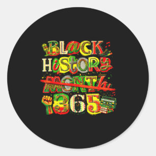 Adesivo Redondo Mês da história negra 365 retrô orgulho cultural