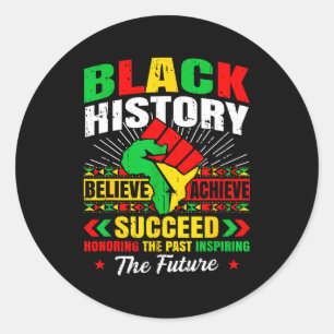 Adesivo Redondo Mês da História Negra Acredite Alcance Sucesso Mel