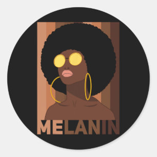 Adesivo Redondo Mês da História Negra Africana-Americana Melanin