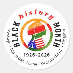Adesivo Redondo Mês da História Negra Centenário Formal Patriótico
