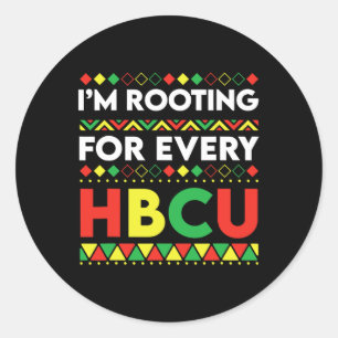 Adesivo Redondo Mês da História Negra da Hbcu Estou Torcendo por C