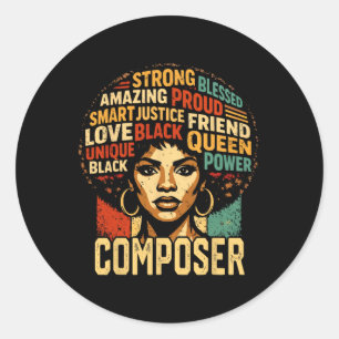 Adesivo Redondo Mês da História Negra do Compositor Orgulho Negro