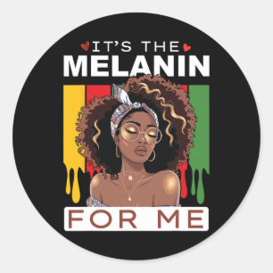 Adesivo Redondo Mês da História Negra É a Melanina para mim
