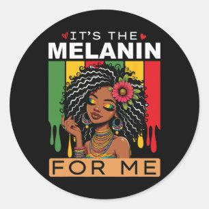 Adesivo Redondo Mês da História Negra É A Melanina Para Mim Bhm Wo