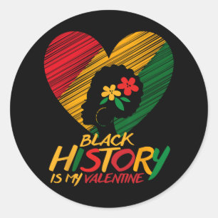 Adesivo Redondo Mês da História Negra é Meu Dia dos Namorados Mulh