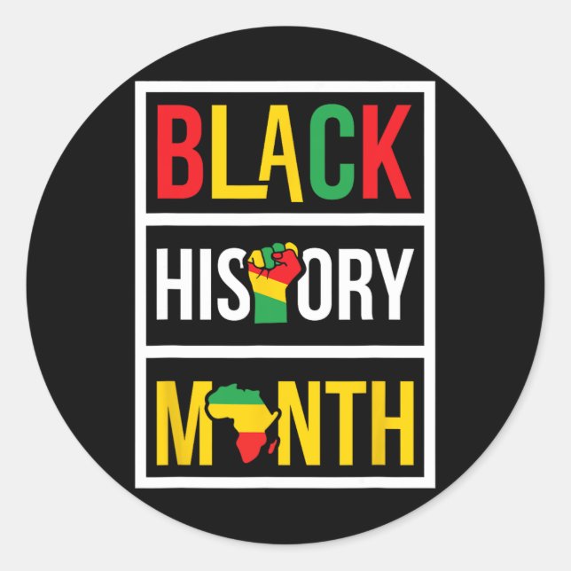 Adesivo Redondo Mês da História Negra - Empoderar Direitos Civis A (Frente)