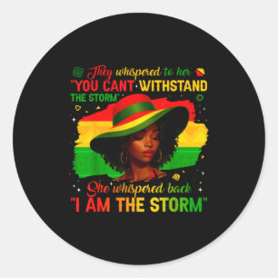 Adesivo Redondo Mês da História Negra Eu Sou a Tempestade Afro Afr