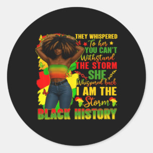 Adesivo Redondo Mês da História Negra Eu Sou a Tempestade Afro Rai
