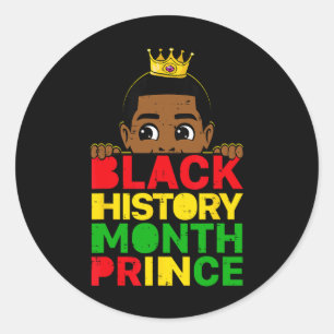 Adesivo Redondo Mês da História Negra Príncipe Africano Melanina M